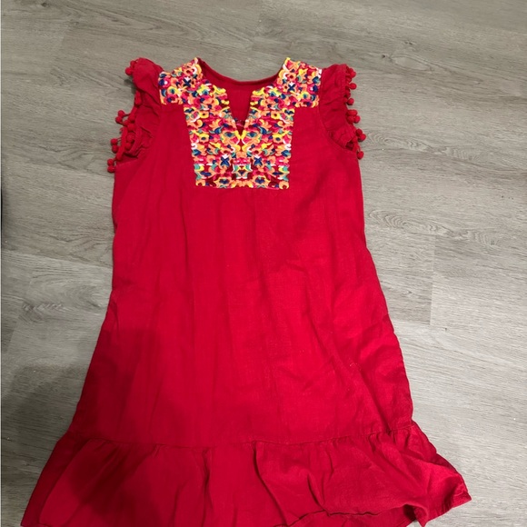 Dresses & Skirts - Red Dress with Floral Accents